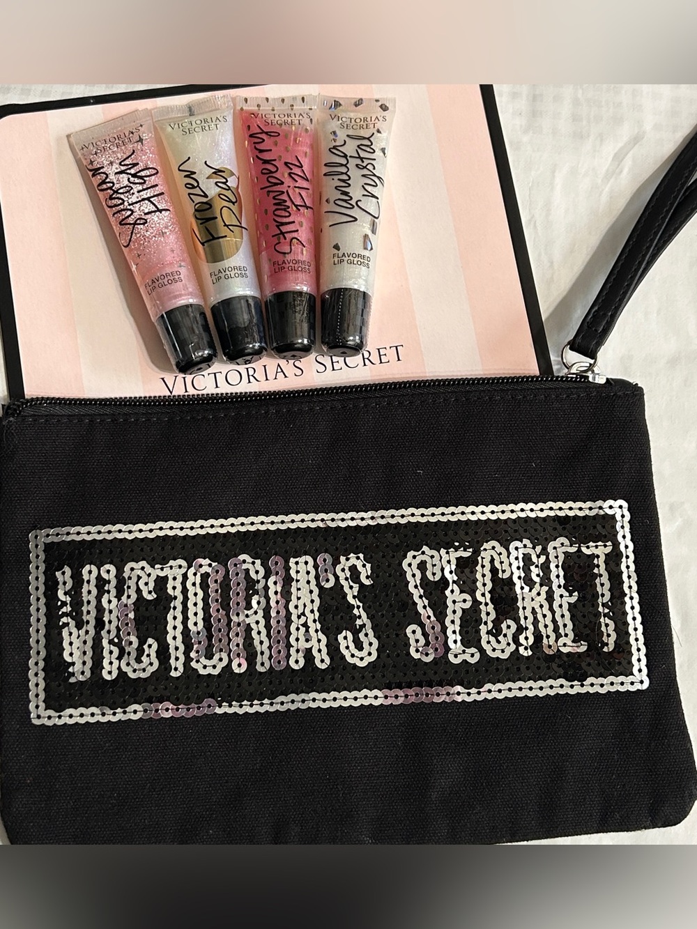 Victoria's Secret Sequin Wristlet with 4 VS Glosses